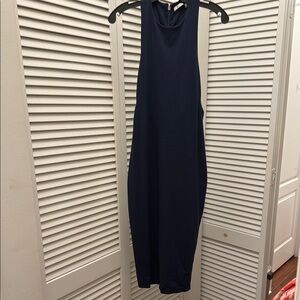 T by Alexander Wang Blue Halter Sheath Dress